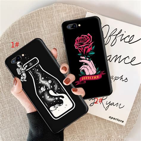 OPPO A3s A37 A57 A5s F1s A83 F5 F7 Soft TPU Case Black Aesthetic