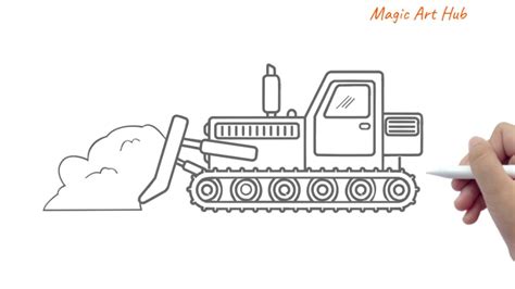 How To Draw A Bulldozer Youtube