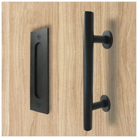 Hitam Handle Pintu Sliding Bulat Gelap Menangani Sederhana Modern High