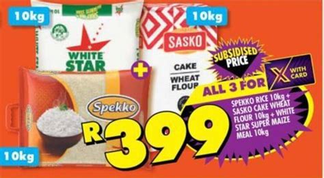 Spekko Rice Kg Sasko Cake Wheat Flour Kg White Star Super Maize