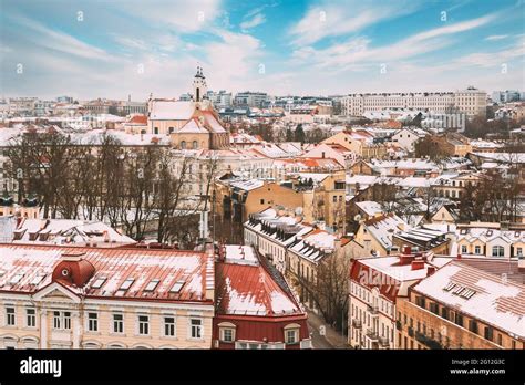 Vilnius, Lithuania. Skyline In Winter. Rooftop View Altered Sky Stock ...