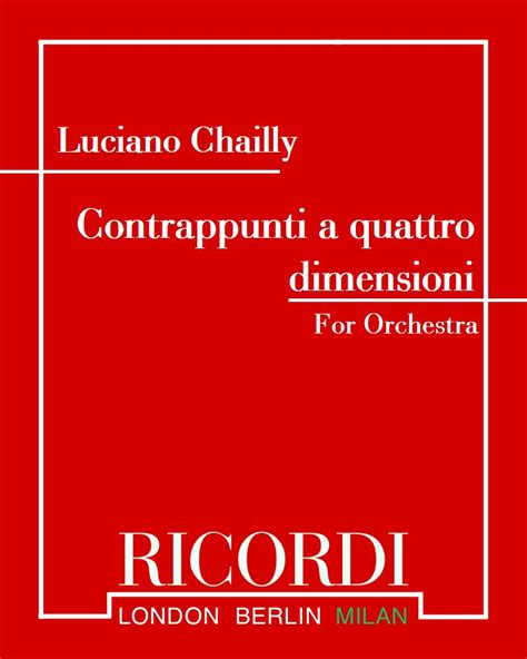 Contrappunti A Quattro Dimensioni Sheet Music By Luciano Chailly