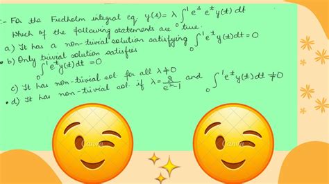 Csir Net Nov 2020 Part 13 Integral Equations Youtube