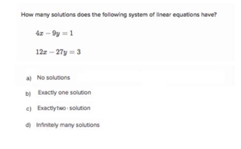 Solved How Many Solutions Does The Following System Of