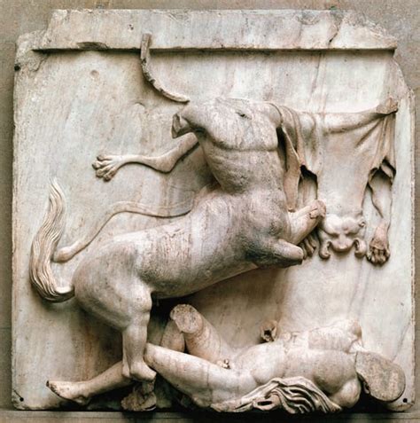 Phidias Lapith Versus Centaur Bc Marble High Classical Period