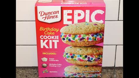 Duncan Hines Epic Birthday Cake Cookie Kit Review Youtube