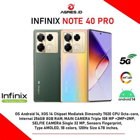 Jual INFINIX NOTE 40 PRO 5G 8GB 256GB BLACK GARANSI RESMI INDONESIA