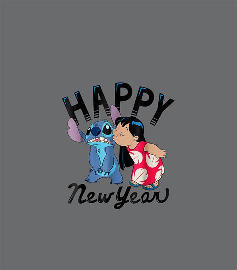 Disney Lilo and Stitch Happy New Year Kiss Digital Art by Leesed Judy ...