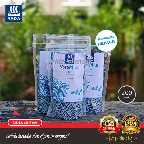 Jual Pupuk NPK Yara Mila Unik 16 16 16 200 Gram Kemasan Repack