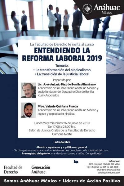 Curso Entendiendo La Reforma Laboral 2019 Facultad De Derecho