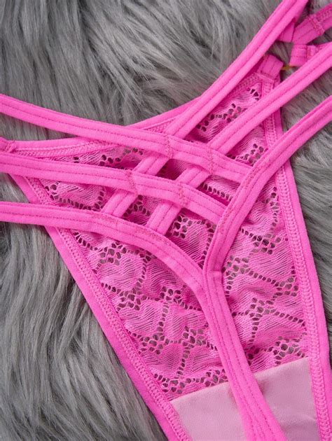 Shein Eraneu Lingerie Sexy Tanga De Renda Recortada Anel Shein Pt