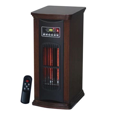 Ecotronic 1500-Watt 3-Element Tower Infrared Electric Portable Heater with Remote Control, Dark ...