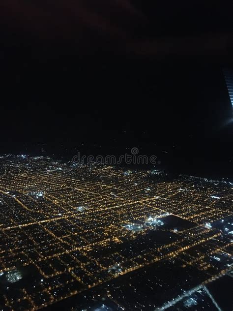 View of Buenos Aires at Night Stock Photo - Image of flight, streets ...