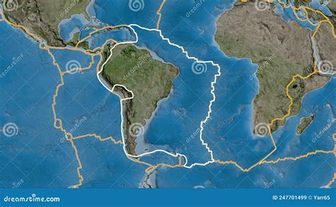 Placa Tectônica Sul americana Imagens De Satélite B Traço Primeiro