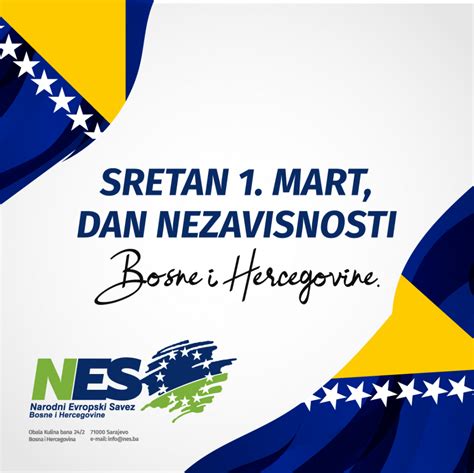 Čestitka povodom Dana nezavisnosti Bosne i Hercegovine NES BiH