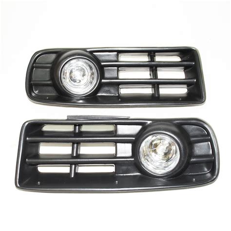 Vw Golf Mk4 Black Front Grille Fog Lights Lamps New Ebay