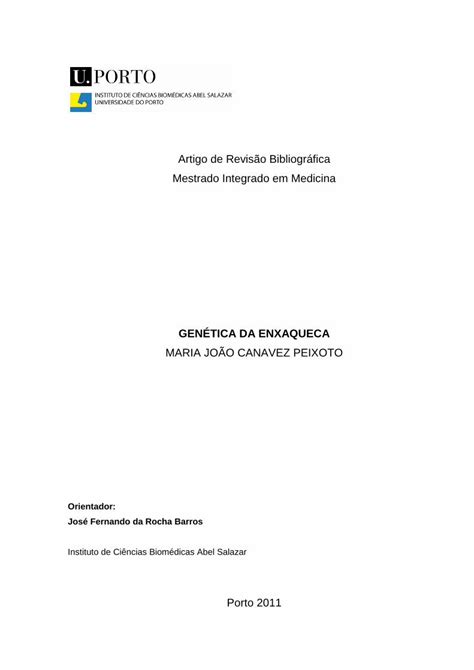 Pdf Artigo De Revis O Bibliogr Fica Mestrado Integrado Em