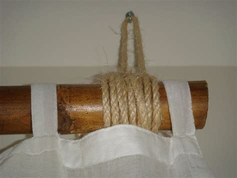 bamboo pole w rope and sheer curtains | Bamboo curtains, Diy curtain ...