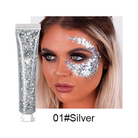 Sdjma Body Glitter Gel Face Glitter Makeup Holographic Long Lasting Chunky Sequins Glitters