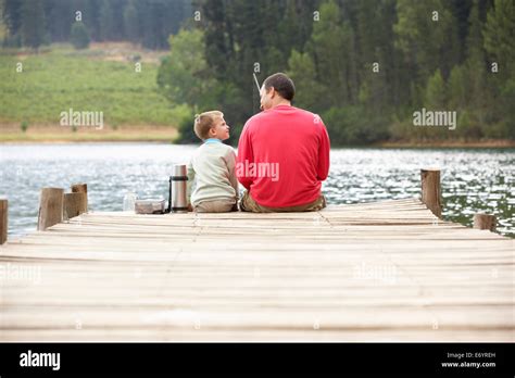 Father And Son Fishing Stock Photo Alamy