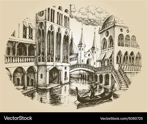 Venice Gondola Royalty Free Vector Image Vectorstock