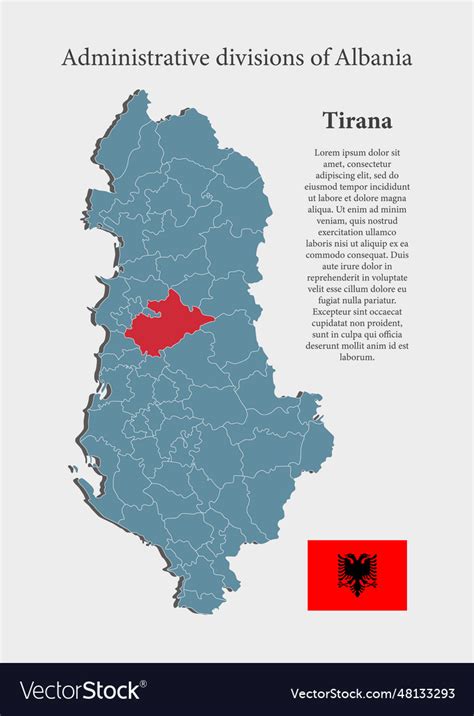 Map albania region tirana Royalty Free Vector Image