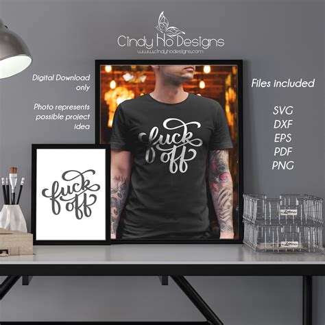 Fuck Off Cursive Vinyl Decal Cutting Files Vector PNG Etsy