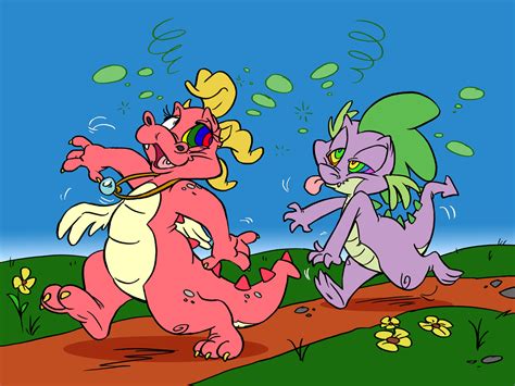 2517730 Safe Artist Dodgyrommer Spike G4 Cassie Dragon Tales Colored Commissioner