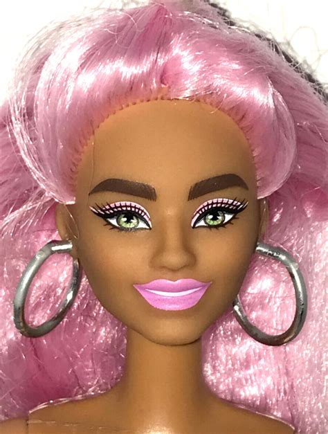 Nude Barbie Extra Long Pink Hair Hispanic Mattel Doll For Ooak