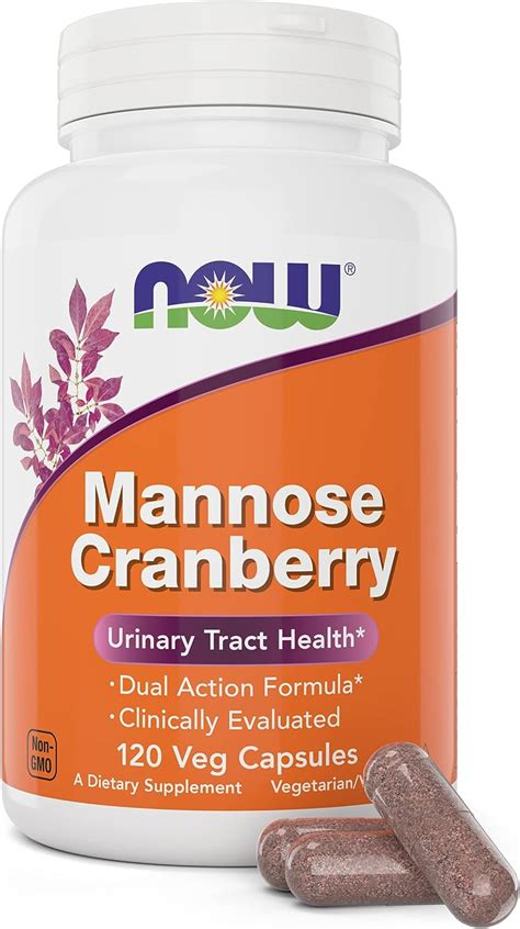 Amazon NOW Foods Mannose Cranberry 120 Veg Capsules With PAC