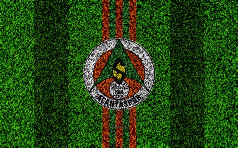 Download wallpapers Alanyaspor FC, 4k, football lawn, logo, grass ...