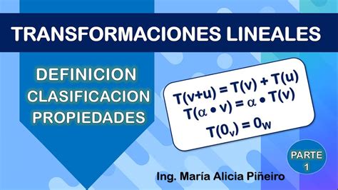 Transformaciones Lineales Definici N Y Clasificaci N Youtube