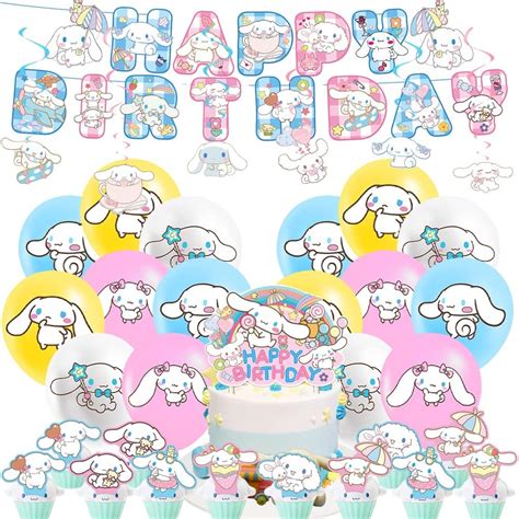 Fydzbsl Cinnamoroll Geburtstag Dekoration Set Luftballons Happy