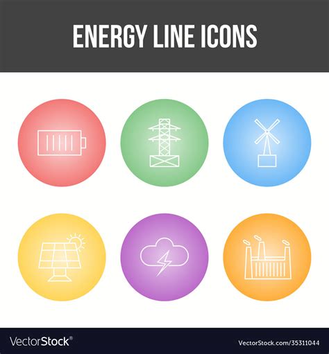 Energy line icon set Royalty Free Vector Image