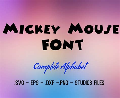 Mickey Mouse Font Vectors Cutting Files Etsy