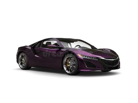 Super Concept Sports Car Purple Metallic Flake Paint Stock