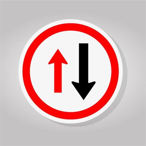 Premium Vector Two Way Traffic Signapproaching Cars Have Right Of Way