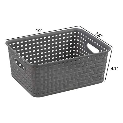 Ponpong Plastic Weave Storage Baskets Small Rattan Storage Basket 6