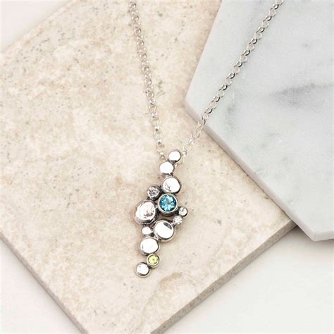 Sea Inspired Sterling Silver Seafoam Gemstone Pendant Set With Swiss