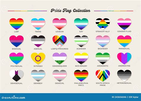 LGBTQ Sexual Identity Pride Flags Collection Flag Of Gay Transgender Bisexual Lesbian Etc