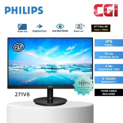 Philips 271V8 27 FULL HD IPS 75Hz Adaptive Sync LED Monitor Shopee