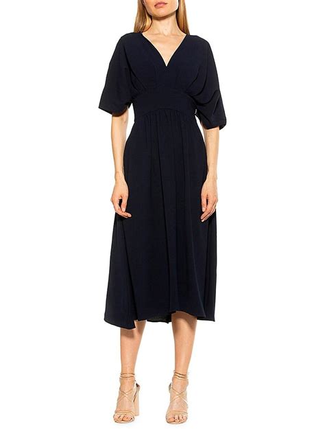 Alexia Admor Synthetic August Midi Dress In Navy Blue Lyst