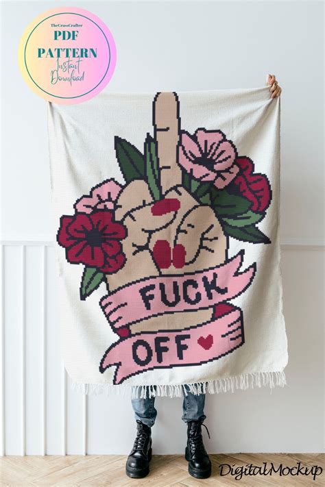 Crochet Pattern Fuck Off Single Crochet Graph And Written Instructions Etsy