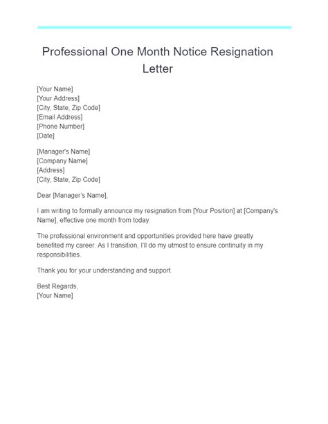 One Month Resignation Letter 17 Examples Pdf Tips