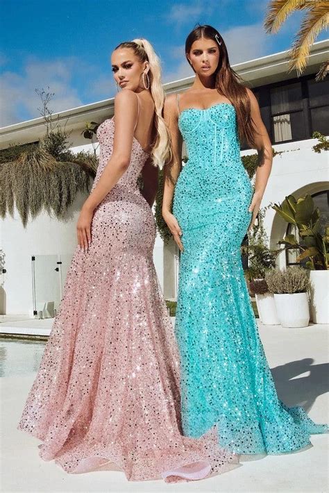 Aqua Portia And Scarlett Ps23061 Long Spaghetti Strap Mermaid Prom Gown