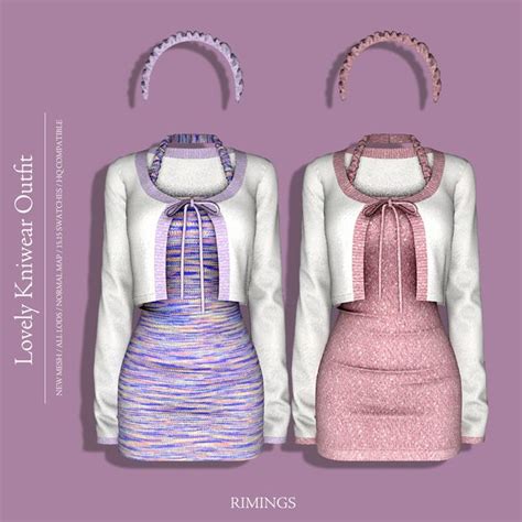 RIMINGS Lovely Kniwear Outfit RIMINGS Sims 4 Mods Clothes Sims 4