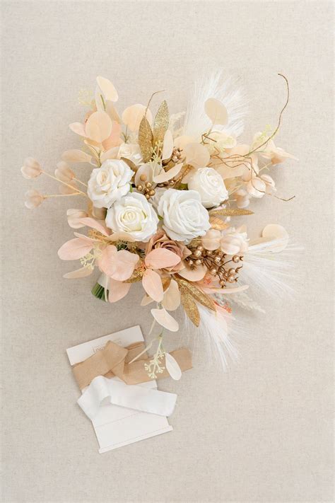 11" Bridal Bouquet - White & Beige | Clearance Sale Natural Bridal ...