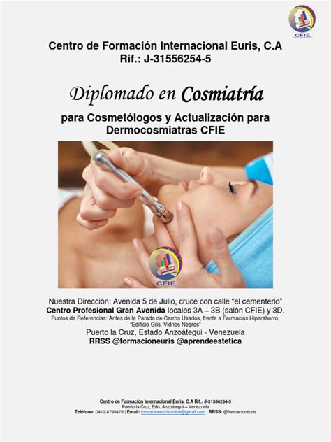 Diplomado En Cosmiatría Enero 2024 Actualizado Pdf Medicina Clinica Medicina