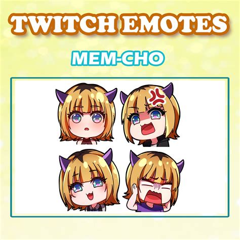 Cute Chibi Idol Mem Cho Mem Emotes From Oshi No Ko Digital Sticker For