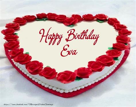 Happy Birthday Eva Cake And Candels Greetings Cards For Birthday